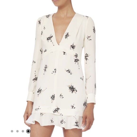 ALC Sana Flounce Hem Dress 100% Silk Floral - Picture 4 of 12